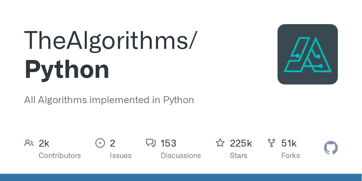 TheAlgorithms/Python preview