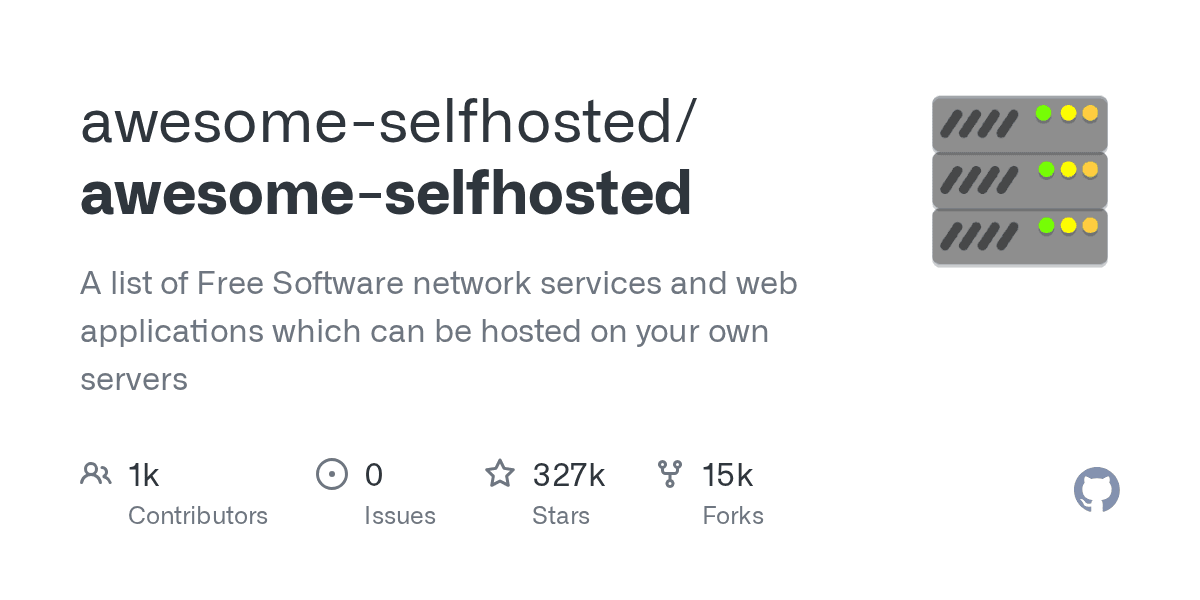 awesome-selfhosted/awesome-selfhosted preview